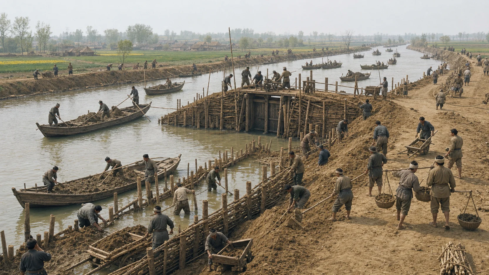 Interpretive reconstruction: Grand Canal construction