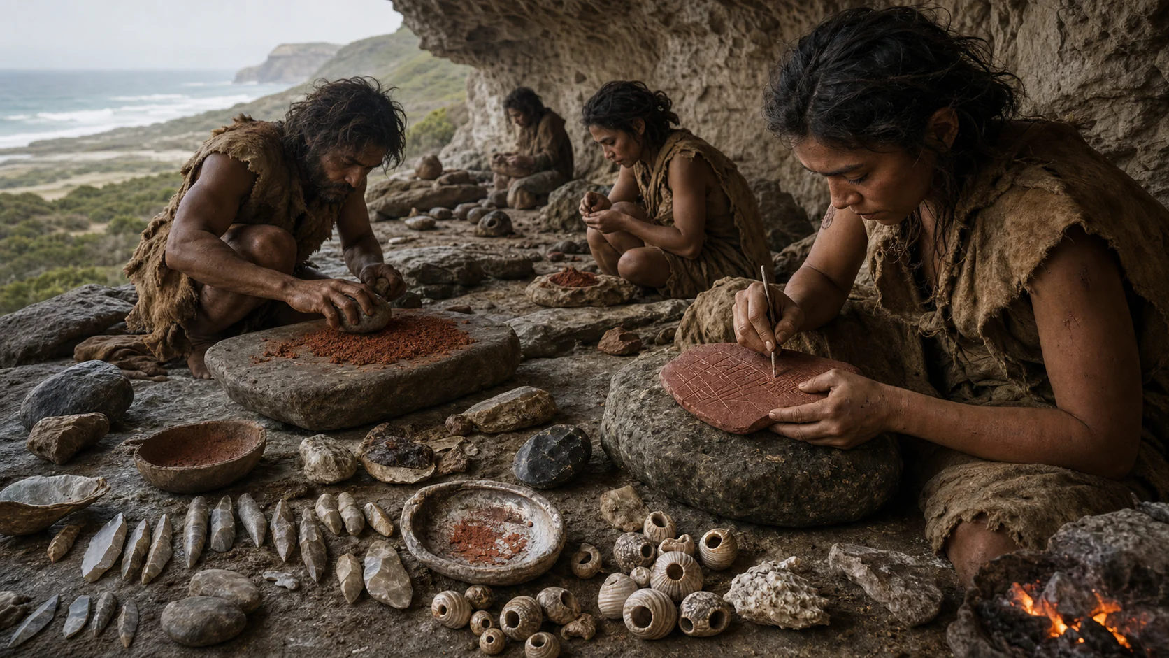 Interpretive reconstruction: Blombos ochre work